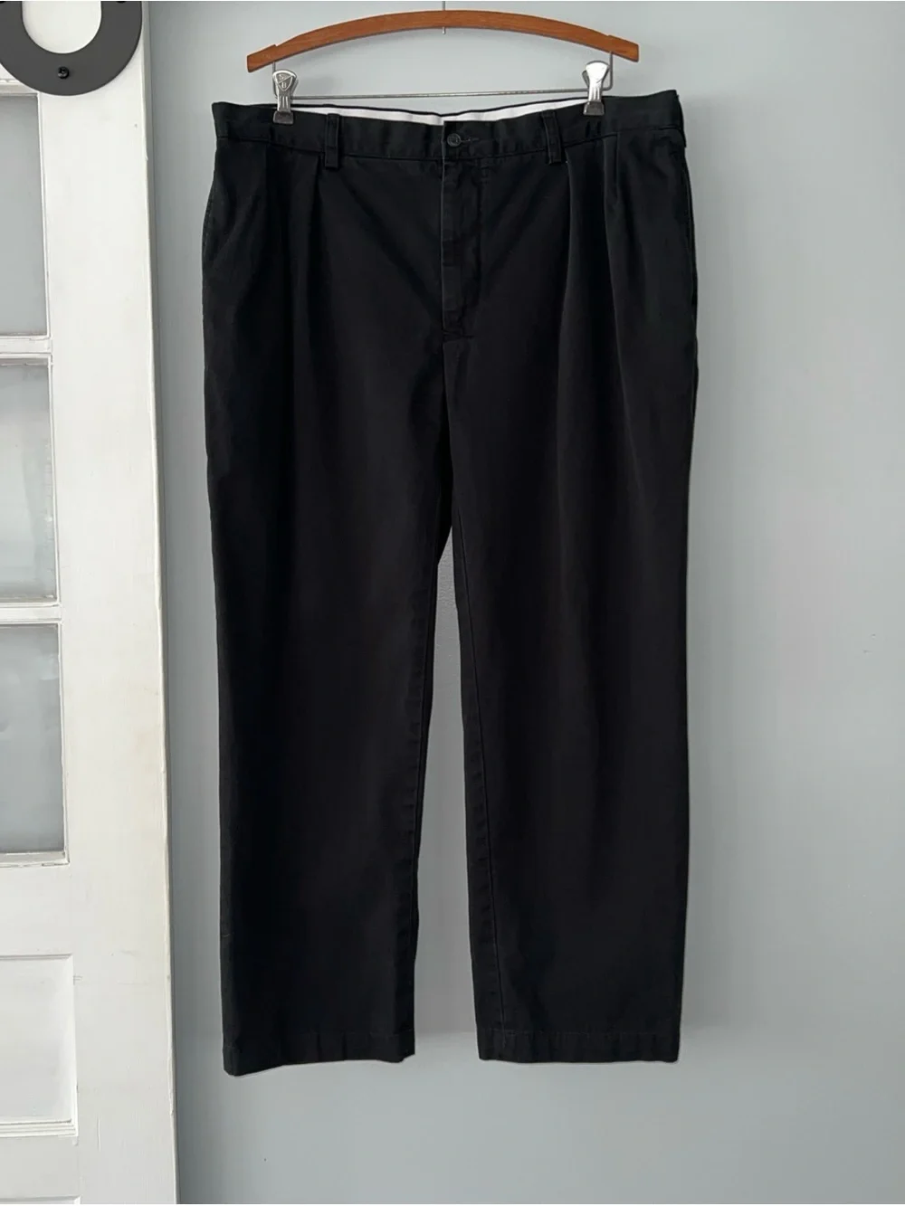 Polo Ralph Lauren Classic Fit Pleated Pants Black 100% Cotton Chino Men’s 38x32